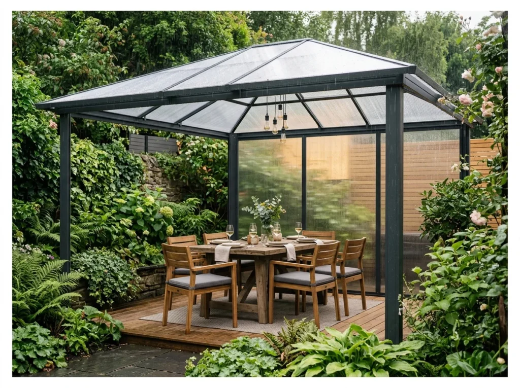 Gazebo with Polycarbonate Roof