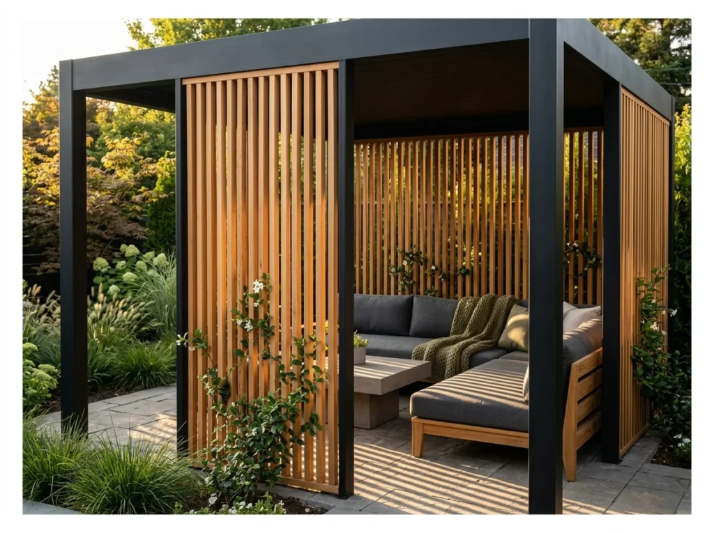 Modern Gazebo with Privacy Screens