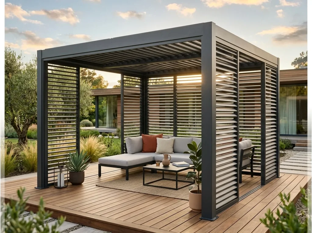 Modern Gazebo with Retractable Walls