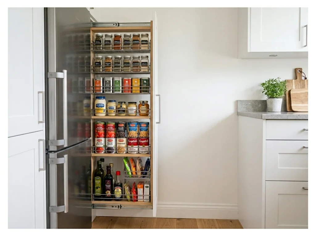 Narrow Pull-Out Pantry Cabinet