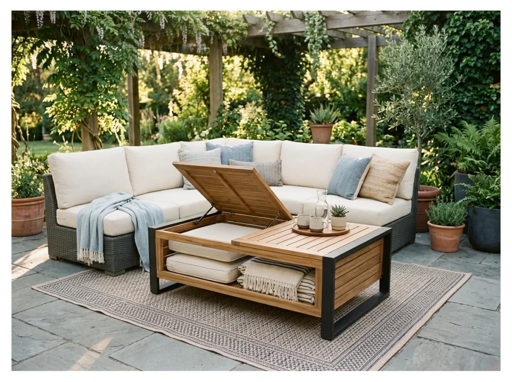 Outdoor Coffee Table with Storage