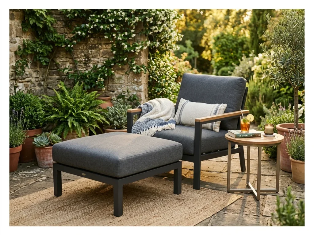 Outdoor Lounge Chair with Ottoman