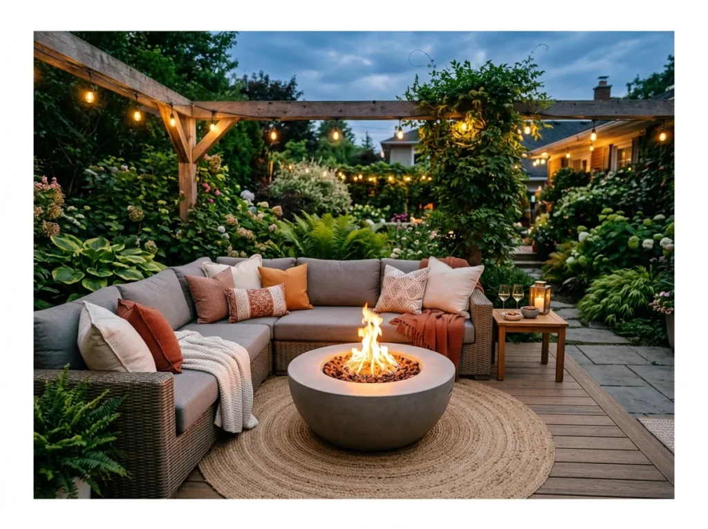 Sectional Sofa Around a Fire Pit