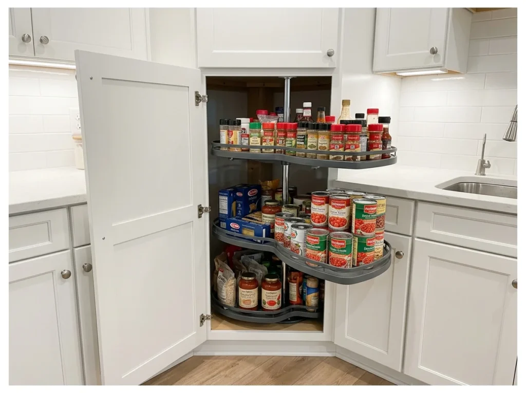 Lazy Susan Corner Pantry Cabinet