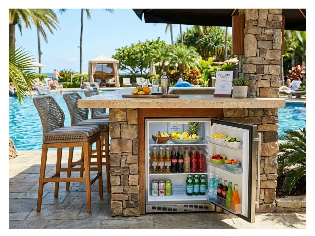 Pool Bar with Mini Fridge