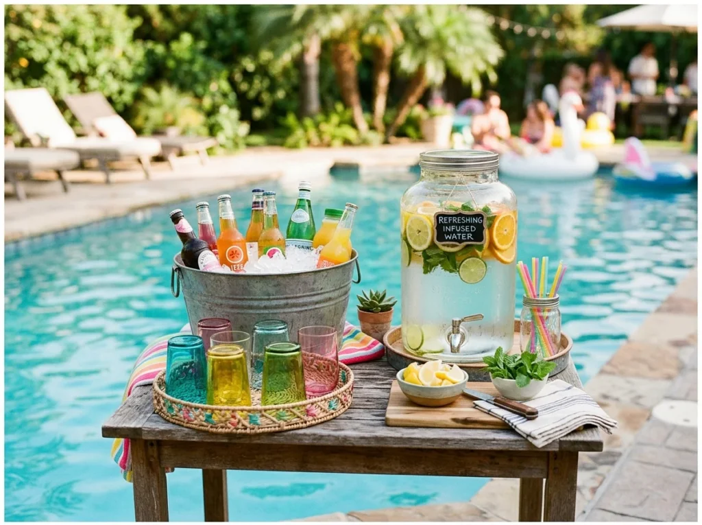 Poolside Beverage Station