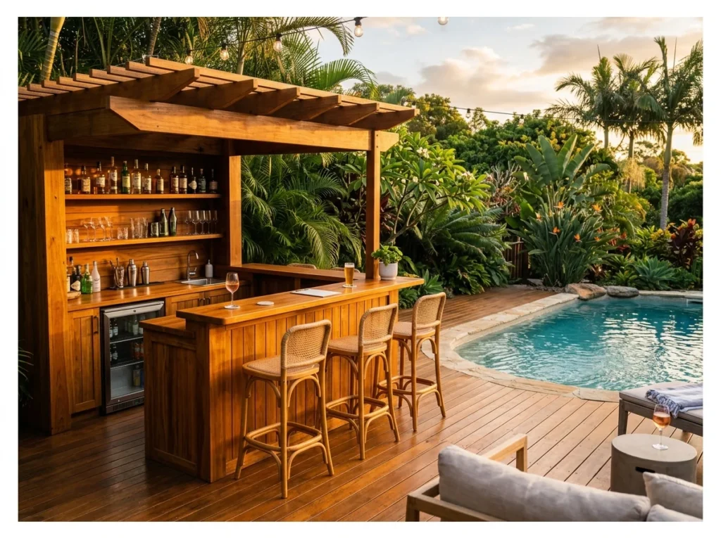 Timber Deck Pool Bar