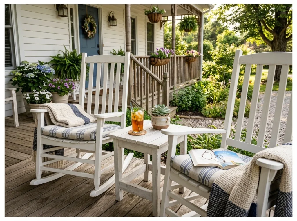 Porch Seating with Side Tables