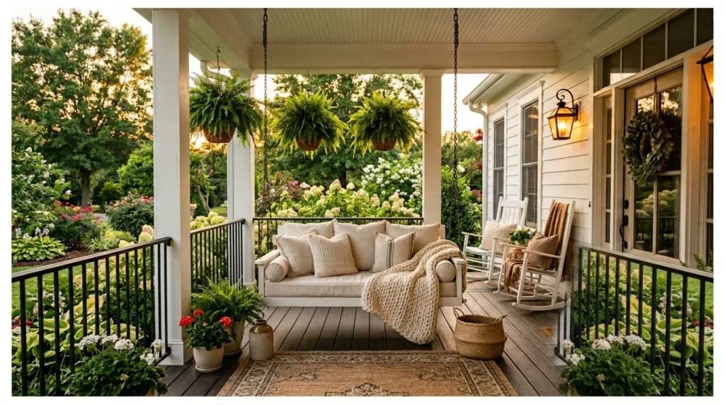 Porch Swing with Cushions