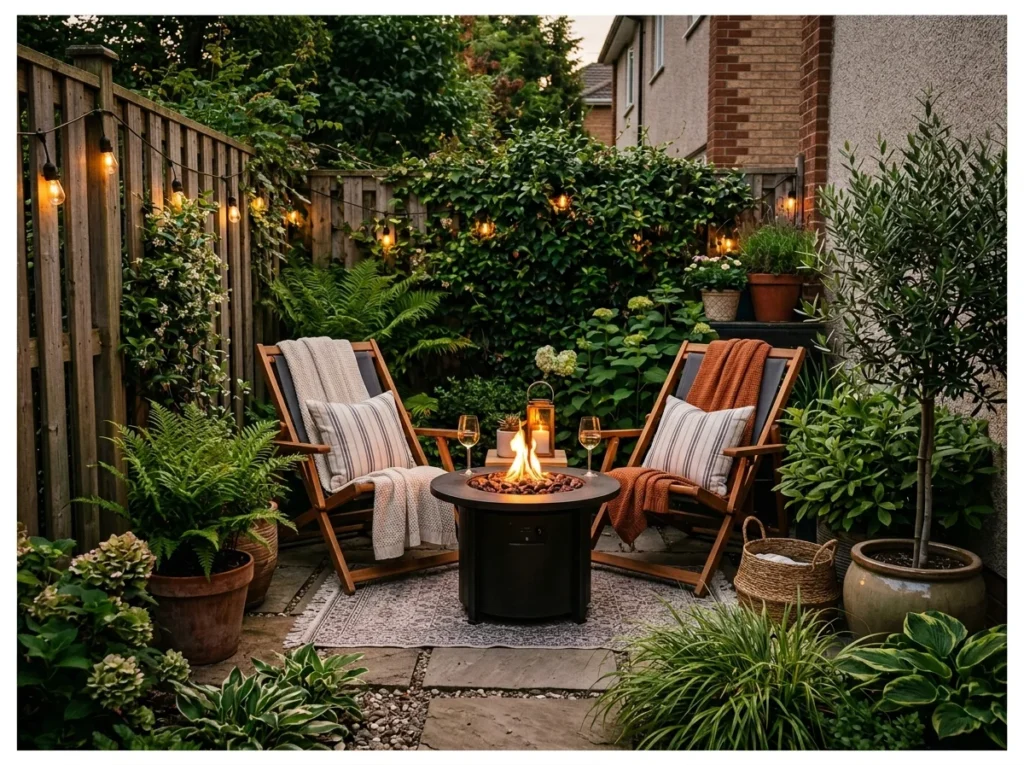 Small Fire Pit Lounge for Compact Yards