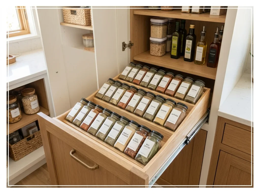 Dedicated Spice Pull-Out Pantry