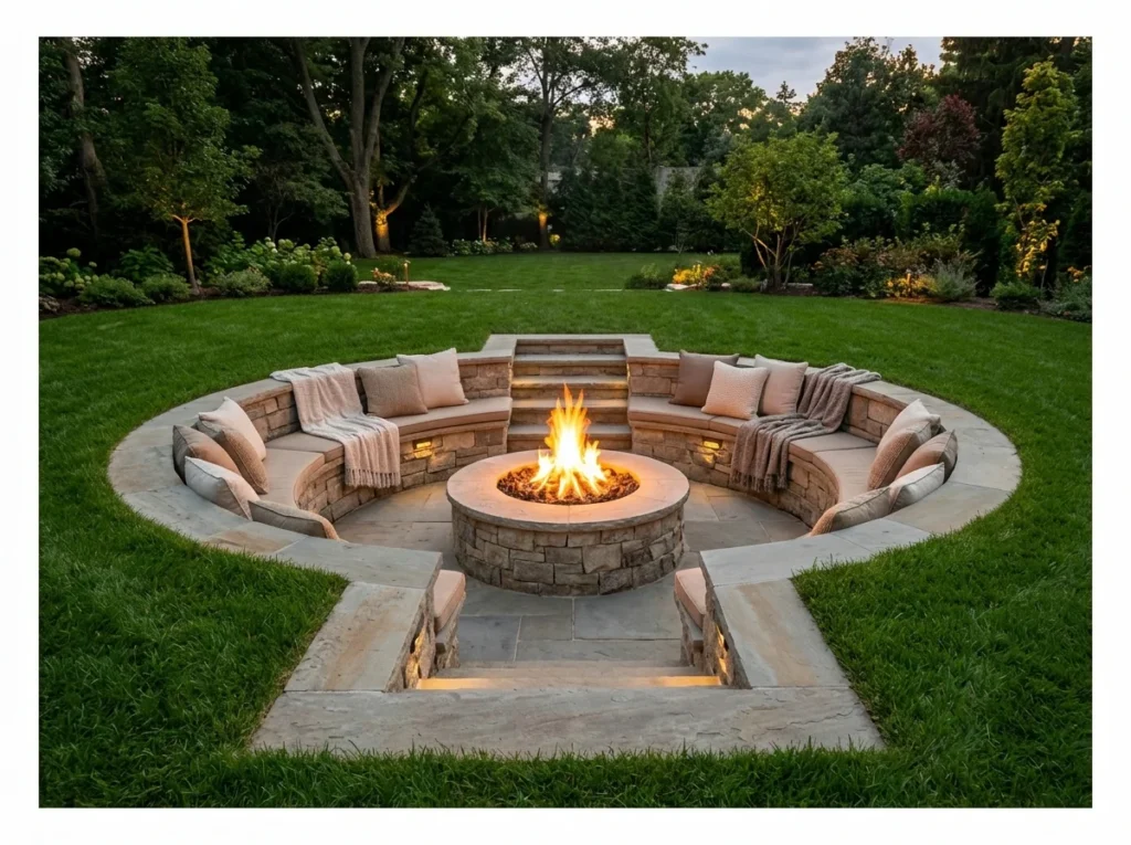 Sunken Fire Pit Lounge Area