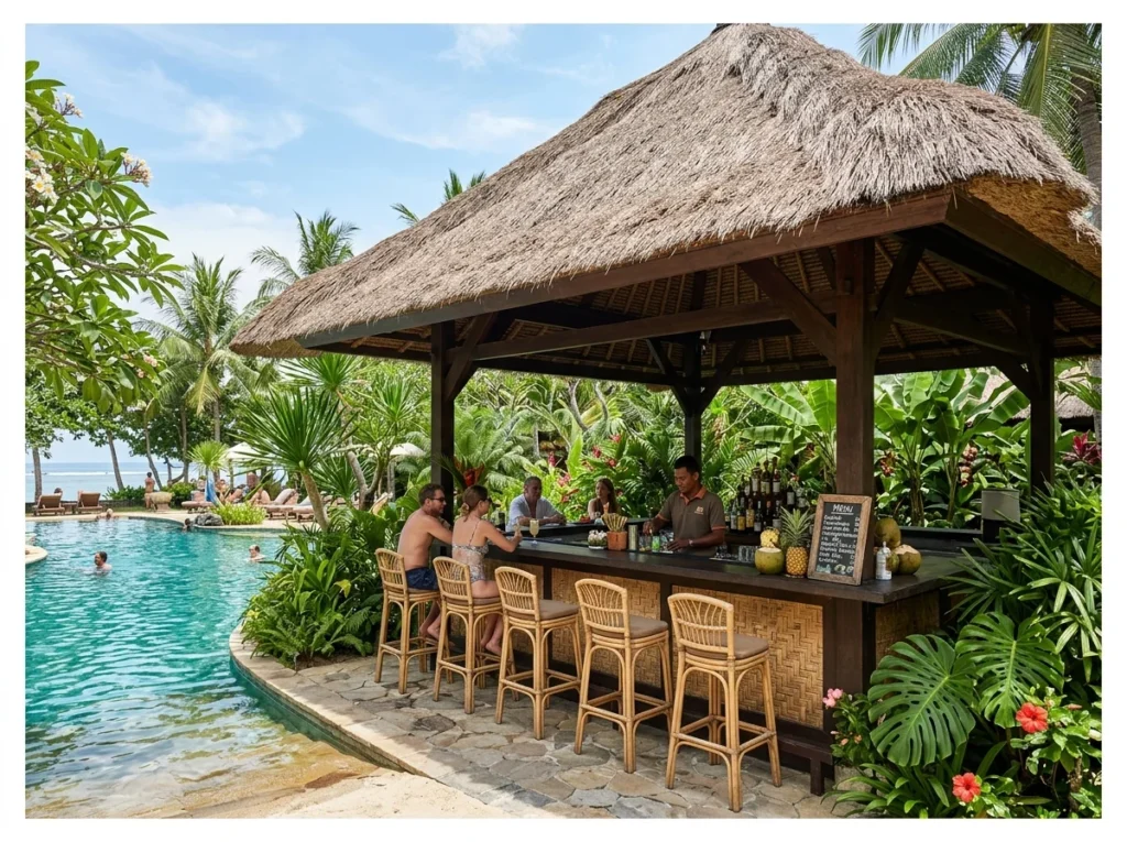 Tropical Thatched Roof Bar