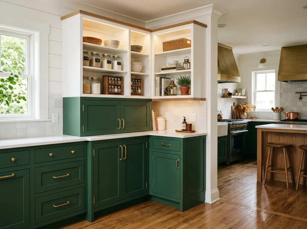 Two-Tone Corner Pantry Cabinet