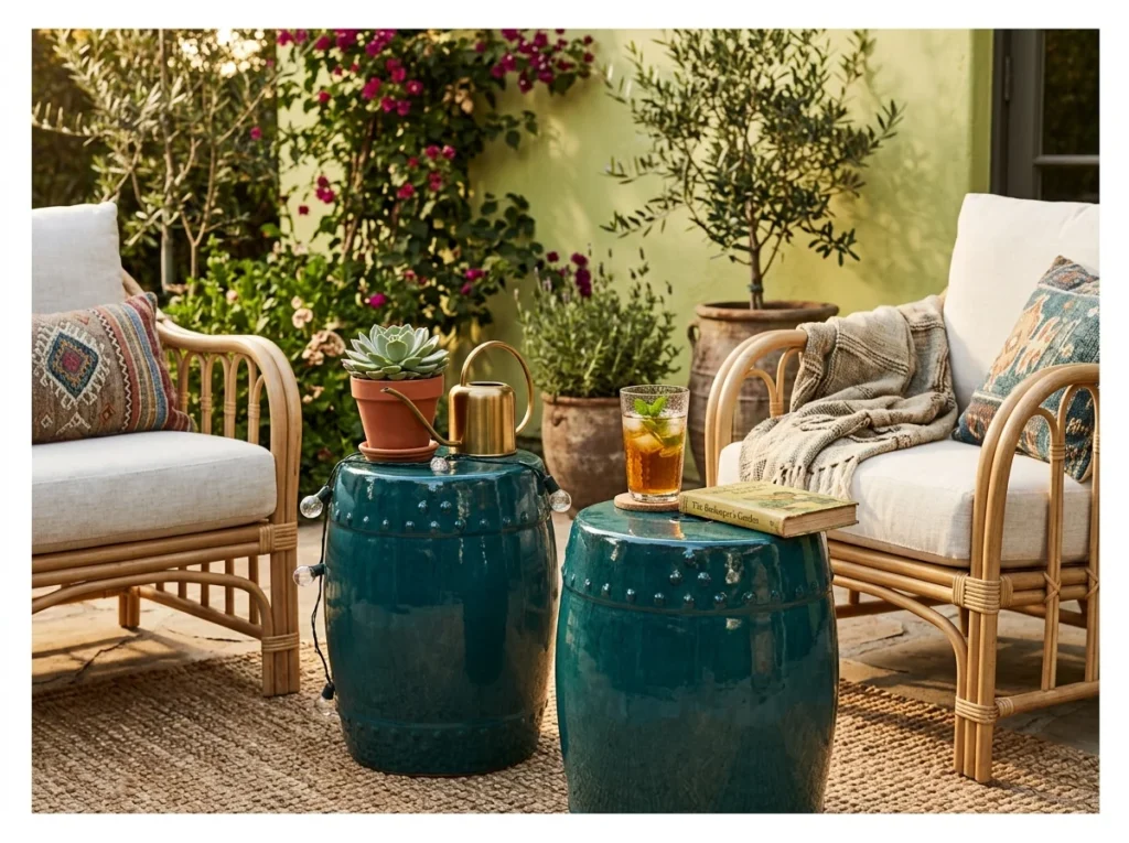 Garden Stools as Accent Tables