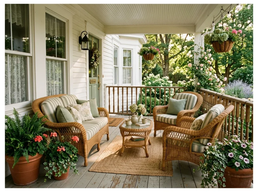 Wicker Loveseat and Chairs