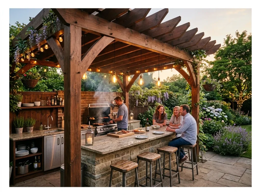 Pergola with Outdoor Kitchen