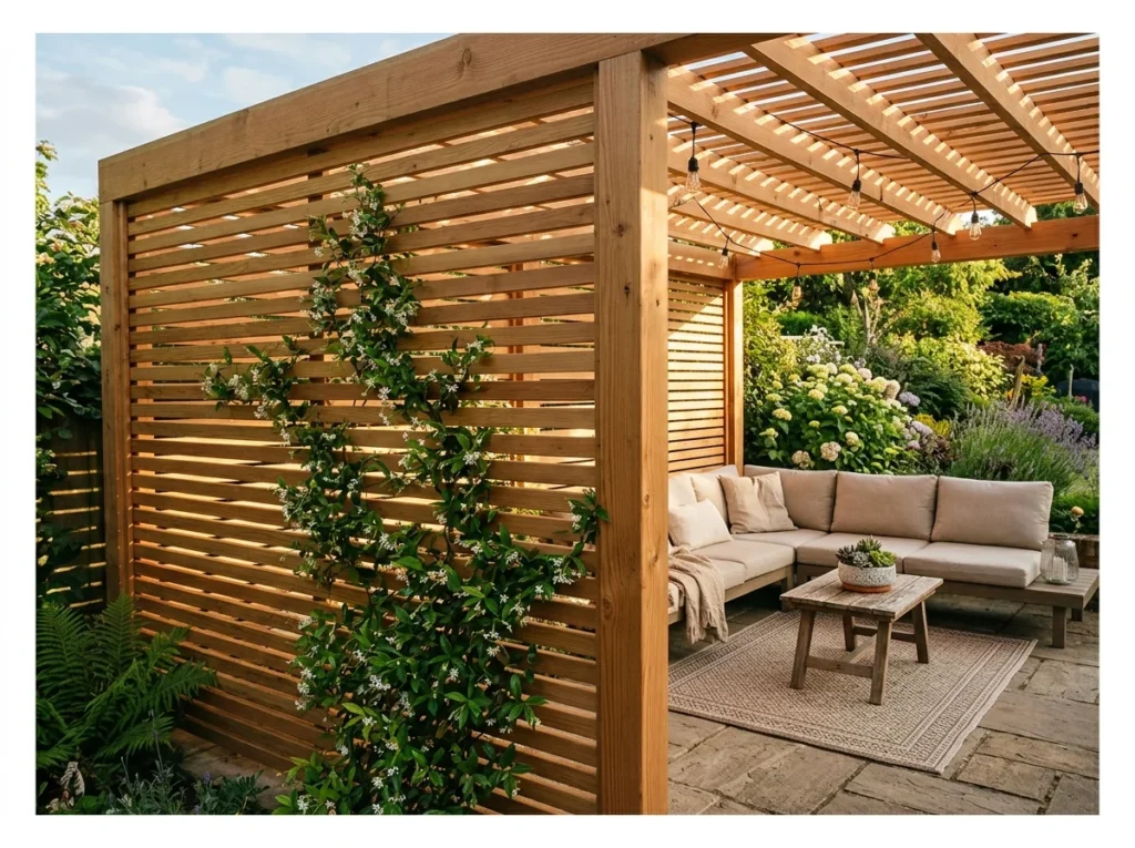 Pergola with Privacy Screen