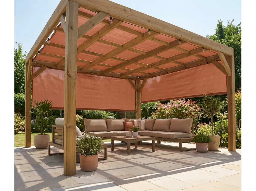 Pergola with Shade Cloth