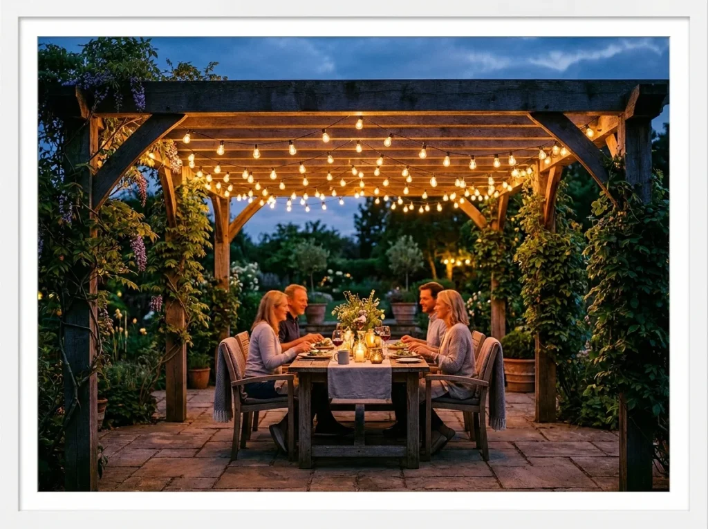 Pergola with String Lights