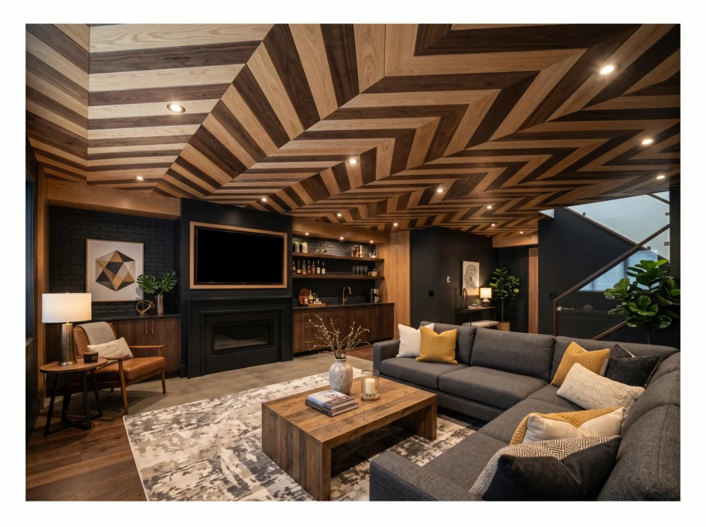 Chevron Wood Ceiling