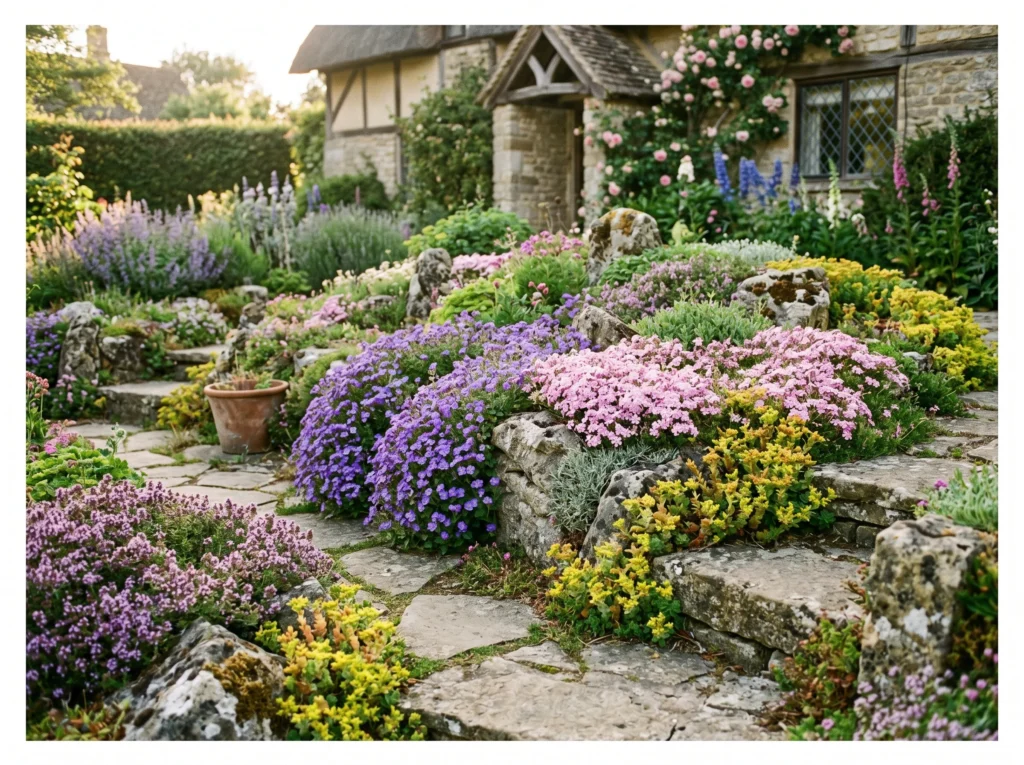 Cottage Rock Garden with Creeping Plants