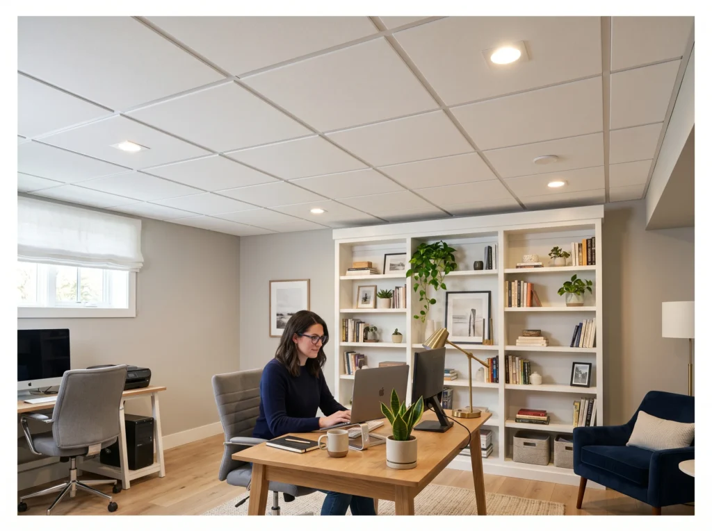 Drop Ceiling with Modern Tiles
