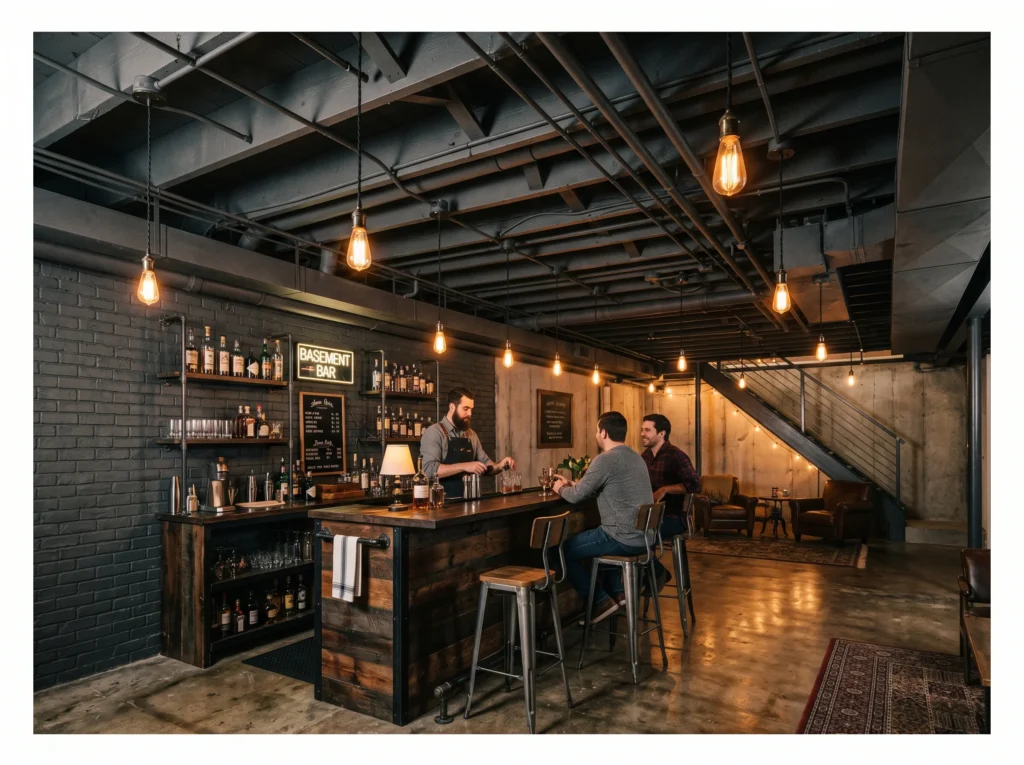 Industrial Pipe and Beam Ceiling