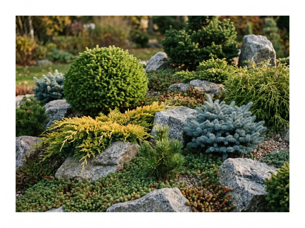 Rock Garden with Dwarf Conifers
