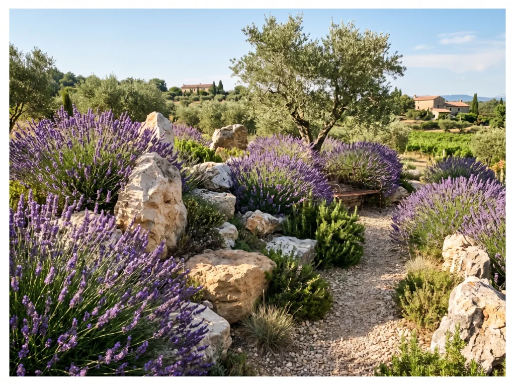 Rock Garden with Lavender