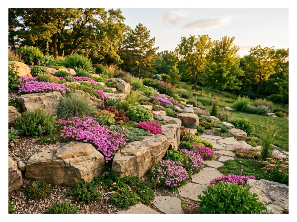 Sloped Hillside Rock Garden