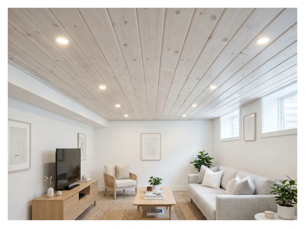 Whitewashed Wood Ceiling