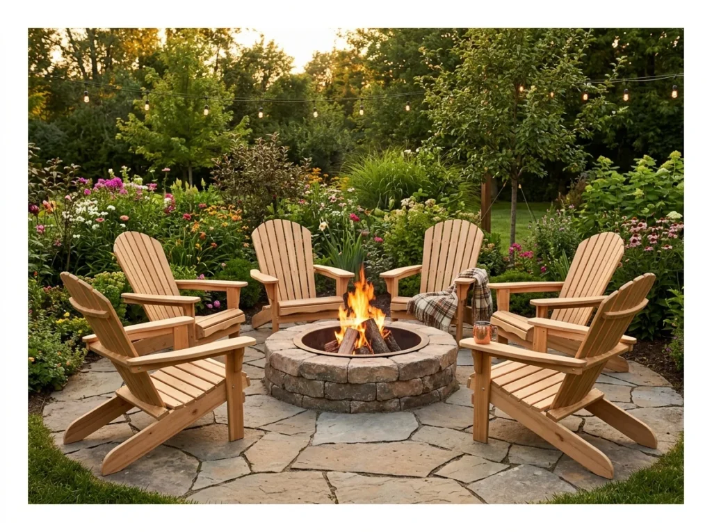 Adirondack Chairs in a Semicircle