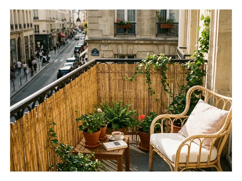 Privacy Screen with Climbing Vines