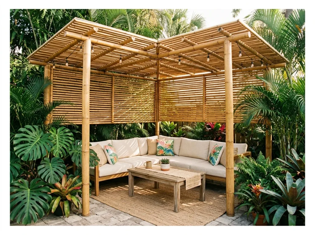 Bamboo Slat Corner Structure