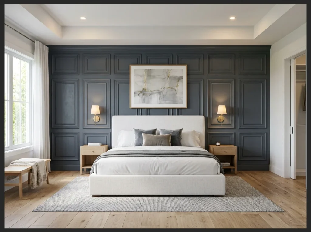 Gray Paneled Accent Wall