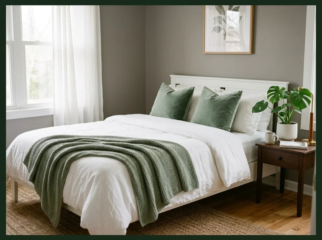 Gray with Sage Green Accents