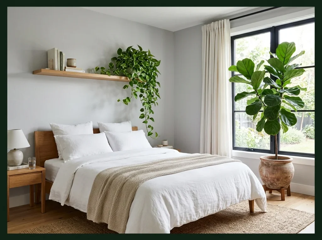 Gray with Large Indoor Plants