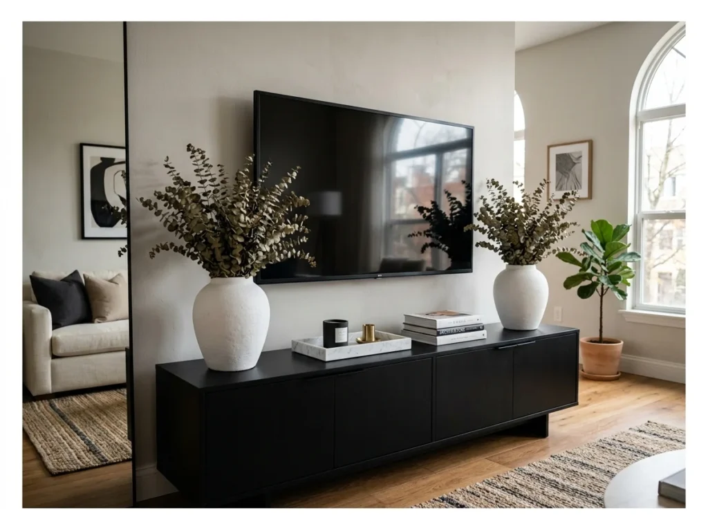Built-In Floating Shelf Entertainment Wall