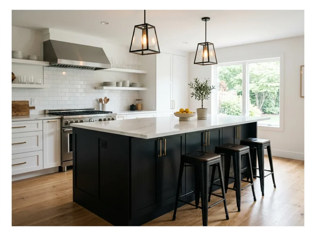 Black Kitchen Island