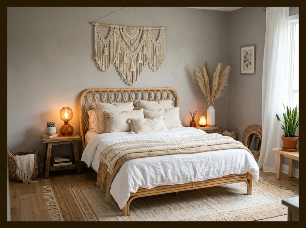 Soft Gray Boho Bedroom