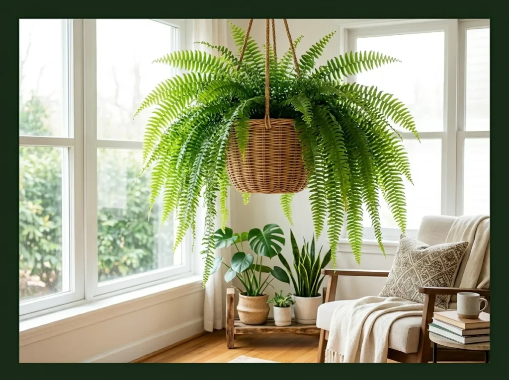 Fern Display in a Humid Corner