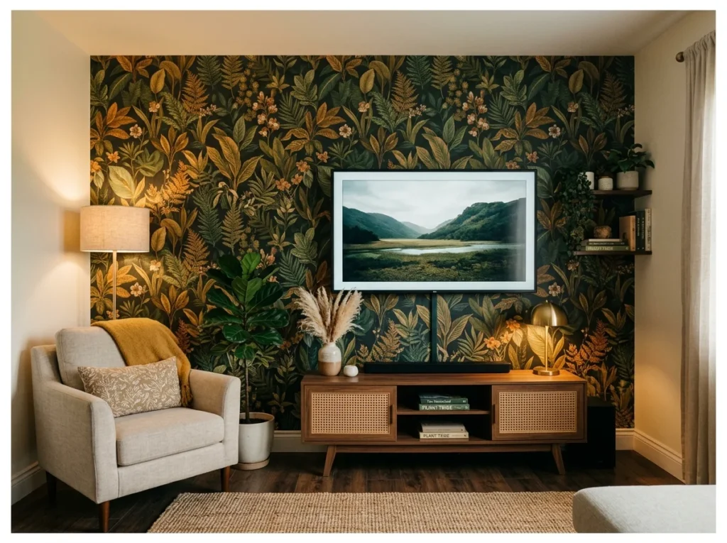 Wallpaper Feature Wall Behind TV