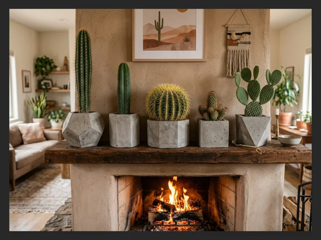 Cactus Garden on the Mantel
