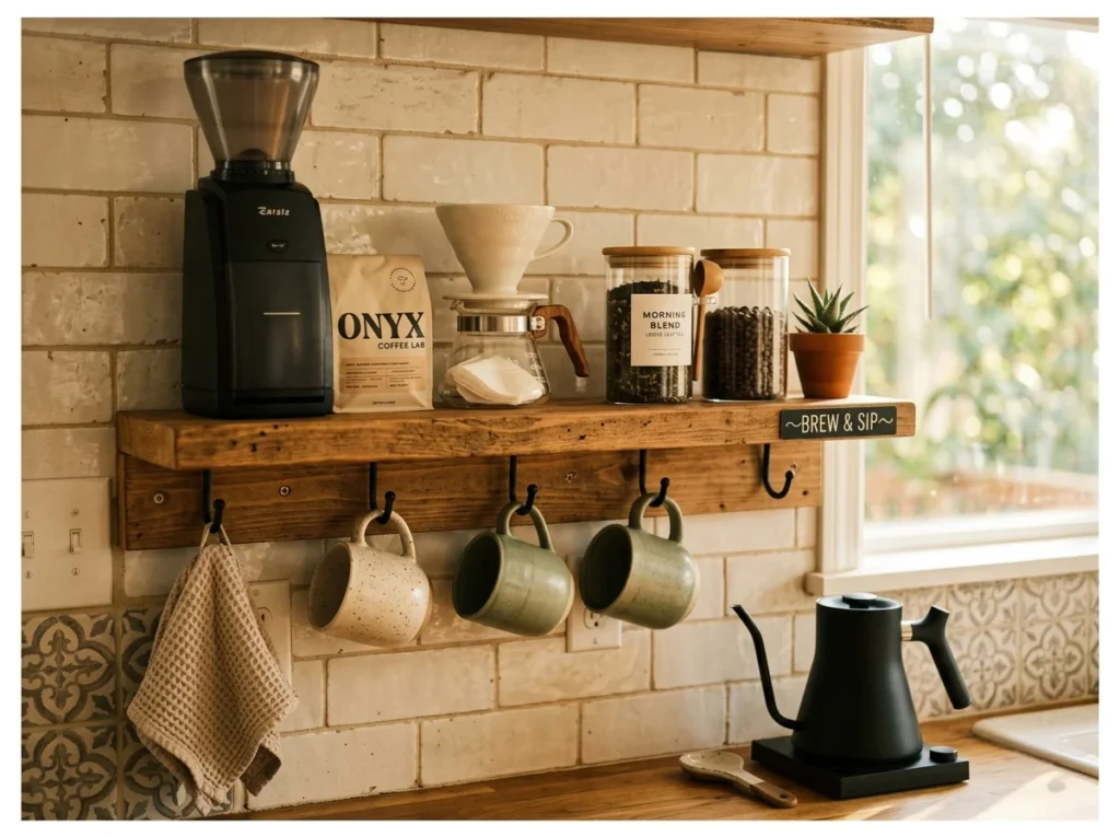 Coffee and Tea Station Shelf