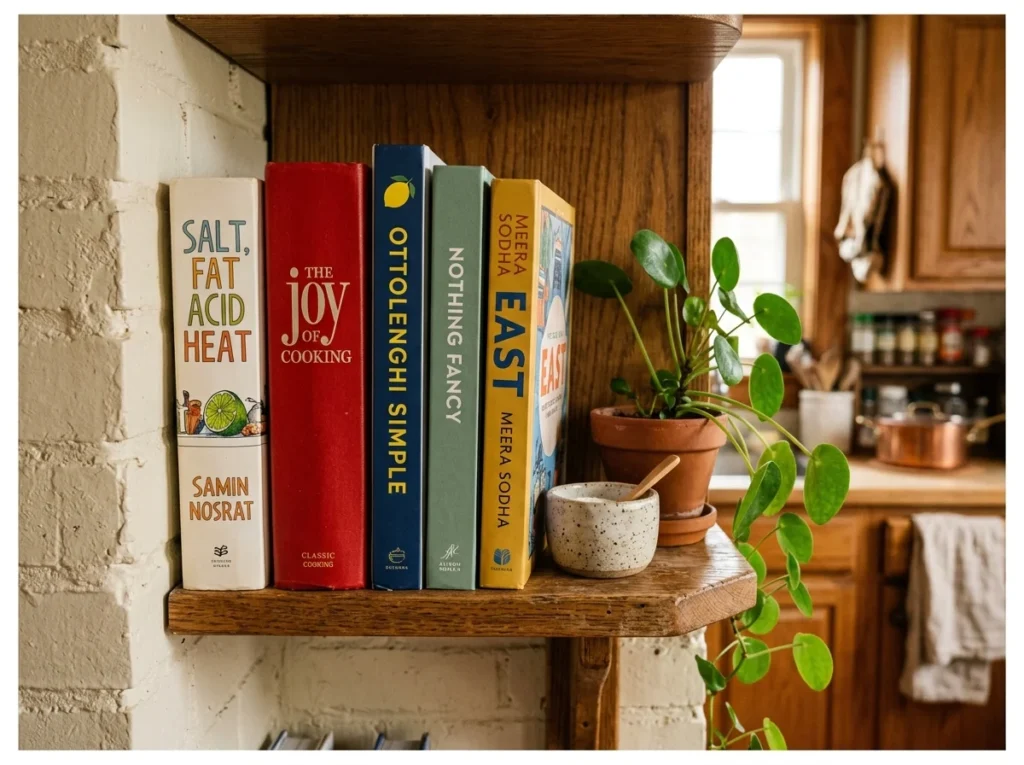 Cookbooks Displayed Spine-Out