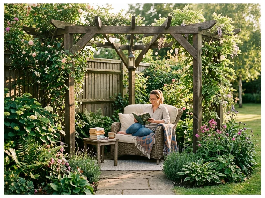 Corner Pergola Reading Nook