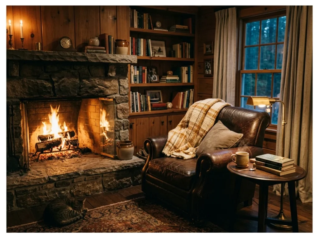 Fireplace Reading Corner