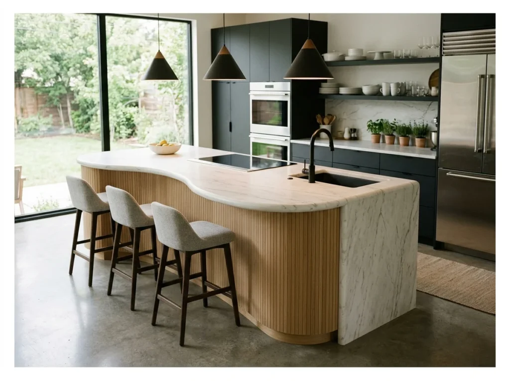 Curved Kitchen Island