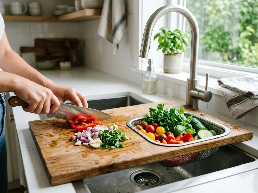 Use an Over-Sink Cutting Board